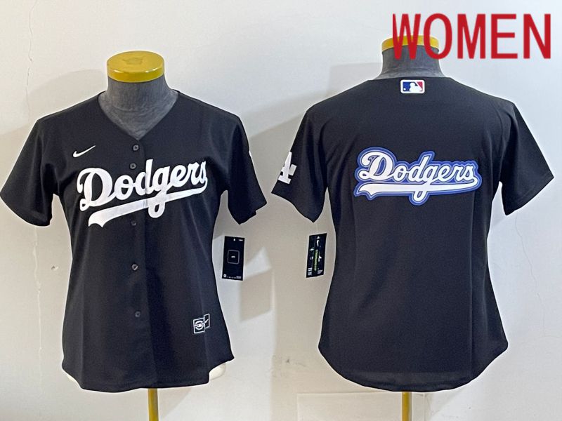 Women Los Angeles Dodgers Blank Black Game 2024 Nike MLB Jersey style 11214